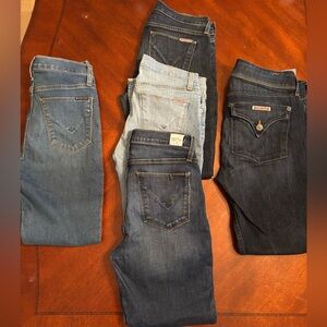 Hudson Jeans, sizes: 1-27, 3-28, 1-29.